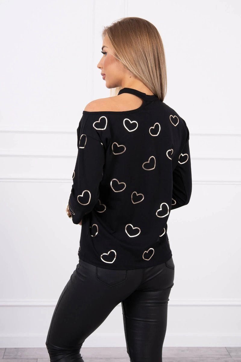 Blouse with print 9238 / – Black цвет / color | Lexline Fashion