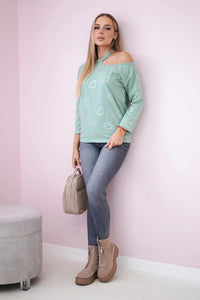 Blouse with print 9238 / – Dark || Mint цвет / color | Lexline Fashion