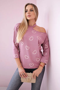 Blouse with print 9238 / – Dark || pink цвет / color | Lexline Fashion