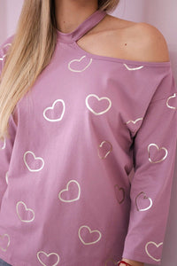 Blouse with print 9238 / – Dark || pink цвет / color | Lexline Fashion