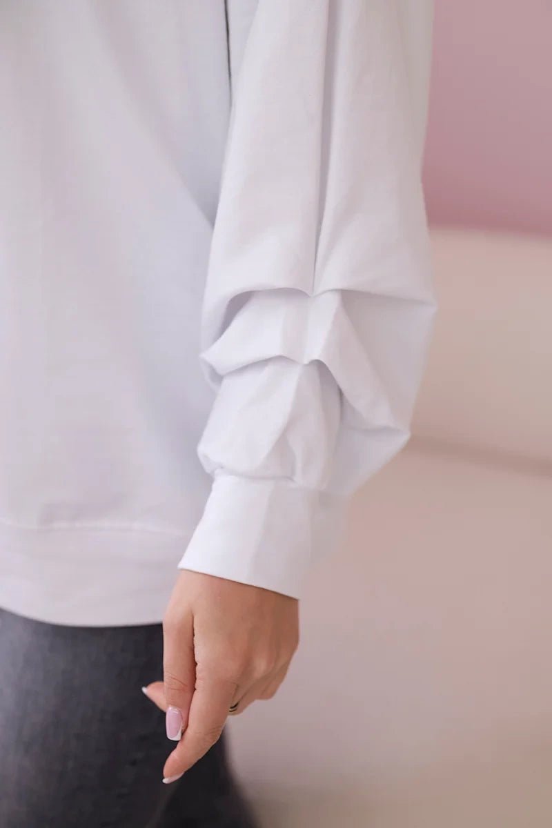 Cotton blouse with bow 9798 / – White цвет / color | Lexline Fashion