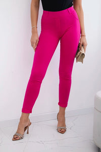 Cotton pants with zirconia on the back pockets 1120 / – Fuchsia цвет / color | Lexline Fashion