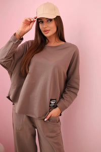 Cotton sweatshirt and pants 6171G / – Cappuccino цвет / color | Lexline Fashion