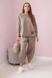 Cotton sweatshirt and pants 6171G / – Fango цвет / color | Lexline Fashion