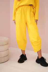 Cotton sweatshirt and pants 6171G / – Yellow || Dark цвет / color | Lexline Fashion