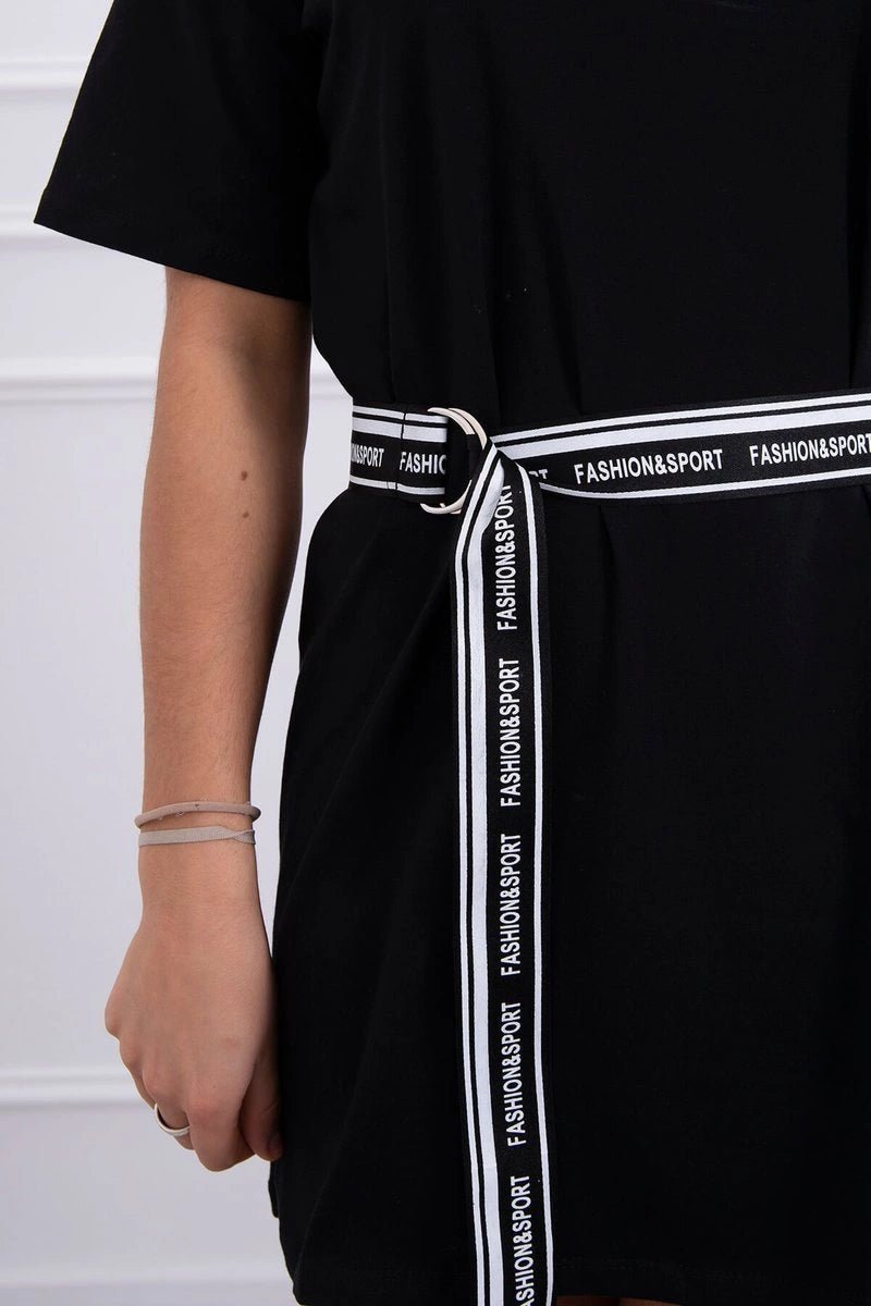 Dress with a decorative belt 9258 / – Black цвет / color | Lexline Fashion