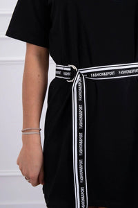 Dress with a decorative belt 9258 / – Black цвет / color | Lexline Fashion