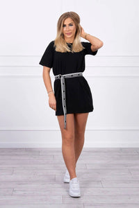 Dress with a decorative belt 9258 / – Black цвет / color | Lexline Fashion