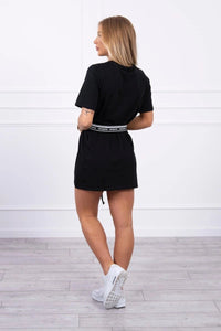 Dress with a decorative belt 9258 / – Black цвет / color | Lexline Fashion