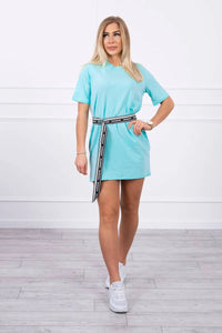 Dress with a decorative belt 9258 / – Mint цвет / color | Lexline Fashion
