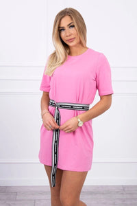 Dress with a decorative belt 9258 / – Pink || Light цвет / color | Lexline Fashion