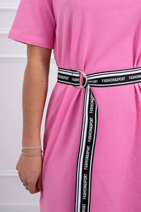Dress with a decorative belt 9258 / – Pink || Light цвет / color | Lexline Fashion