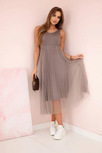 Dress with an openwork sweater 5392 / – Fango цвет / color | Lexline Fashion