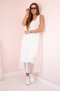 Dress with an openwork sweater 5392 / – White цвет / color | Lexline Fashion