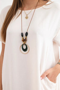 Dress with pockets and pendant IT - 34 / – Light || Beige цвет / color | Lexline Fashion