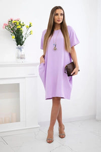 Dress with pockets and pendant IT - 34 / – Light || Purple цвет / color | Lexline Fashion