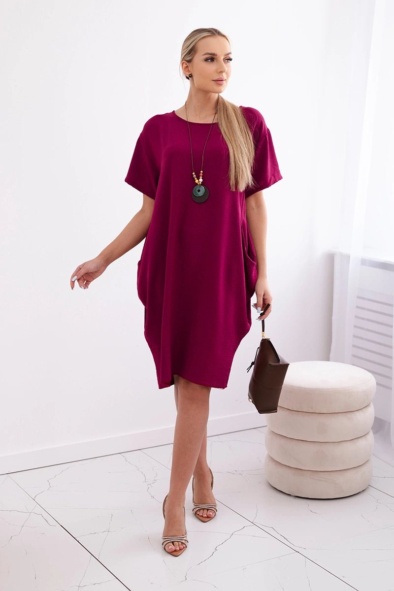 Dress with pockets and pendant IT - 34 / – Plum цвет / color | Lexline Fashion