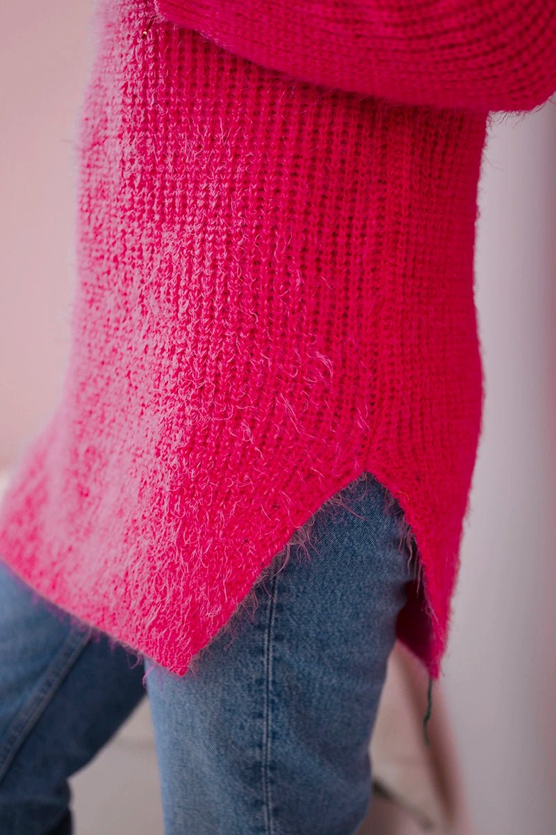 Fluffy sweater IT - 57 / – Neon pink цвет / color | Lexline Fashion