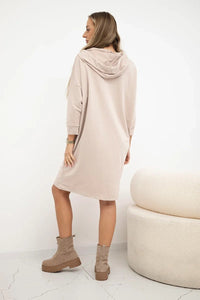 Hooded dress 9350 / – Beige цвет / color | Lexline Fashion