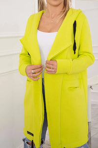 Insulated cardigan with a hood 69413 / – Pistachio цвет / color | Lexline Fashion