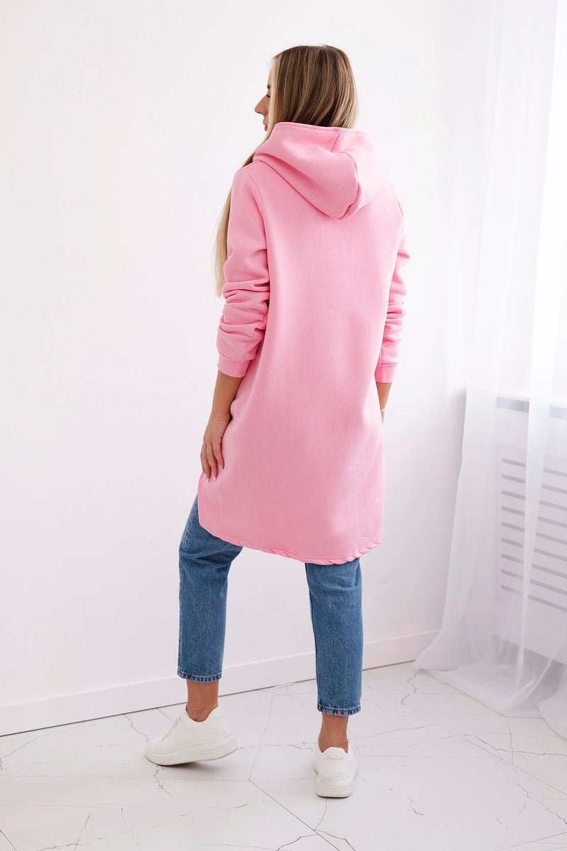 Insulated hoodie with longer back 9309 / – Light | Pink цвет / color | Lexline Fashion