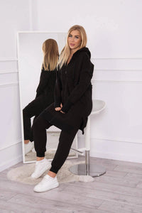 Insulated set with a long hoodie 69403 / – Black цвет / color | Lexline Fashion