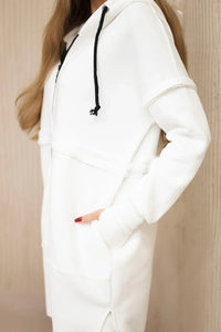 Insulated set with a long hoodie 69403 / – Ecru цвет / color | Lexline Fashion