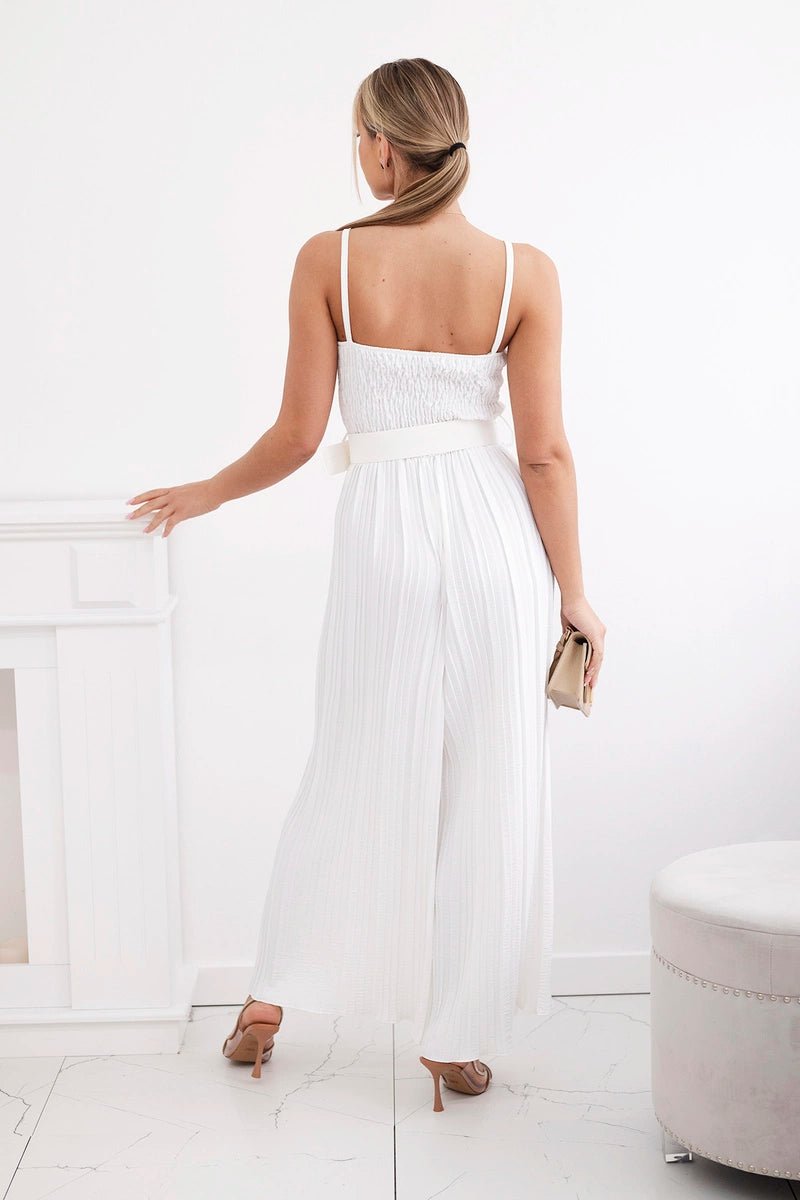 Jumpsuit with straps 6886 / – Ecru цвет / color | Lexline Fashion