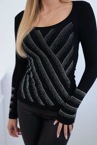 Knitted blouse 9656 / – Black цвет / color | Lexline Fashion