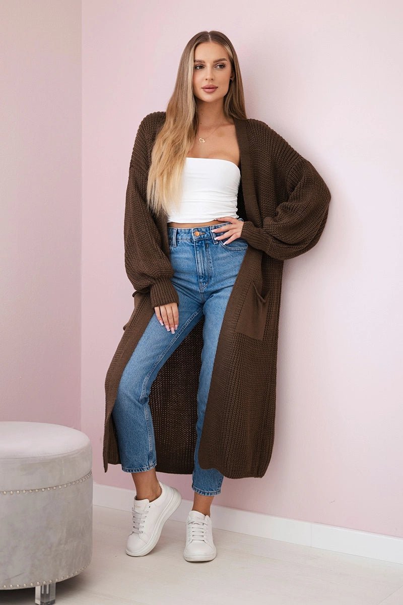 Long cardigan IT - 8 / – Brown цвет / color | Lexline Fashion