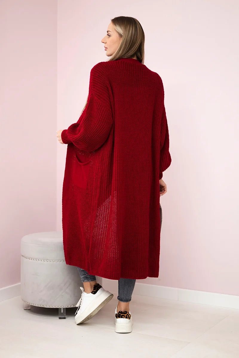 Long cardigan IT - 8 / – Maroon цвет / color | Lexline Fashion