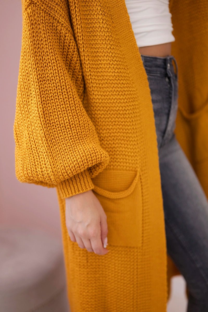 Long cardigan IT - 8 / – Mustard цвет / color | Lexline Fashion