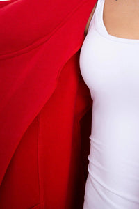 Long insulated hoodie with zipper 9305 / – Red цвет / color | Lexline Fashion