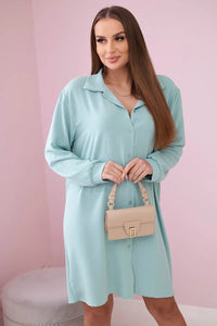 Long shirt with viscose 59100 - 25 / – Mint || Dark цвет / color | Lexline Fashion
