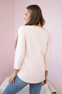 Long sleeve T-Shirt with a print66850 / – Powder цвет / color | Lexline Fashion