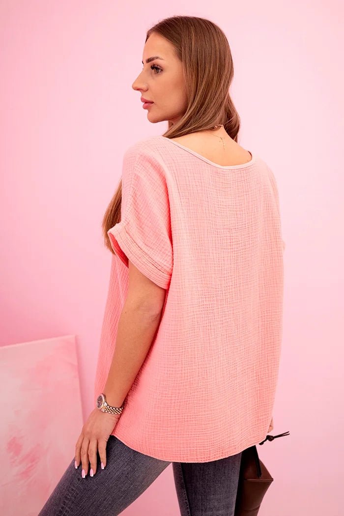 Muslin blouse with necklace IT - 68 / – Apricot цвет / color | Lexline Fashion