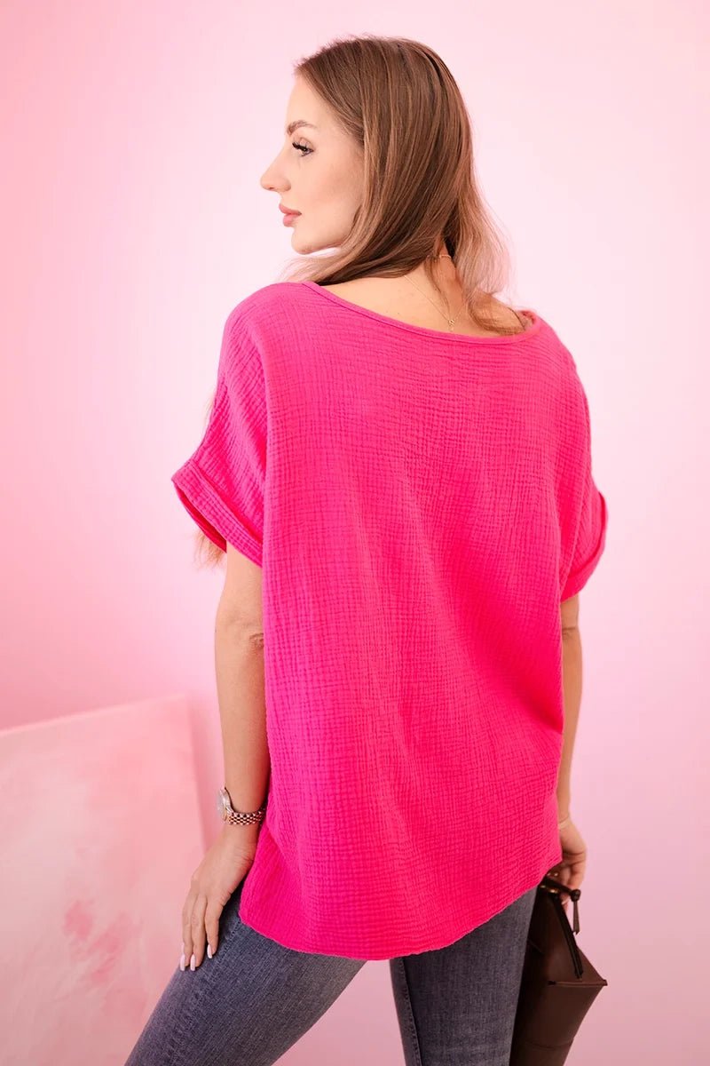 Muslin blouse with necklace IT - 68 / – Fuchsia цвет / color | Lexline Fashion