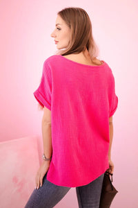 Muslin blouse with necklace IT - 68 / – Fuchsia цвет / color | Lexline Fashion