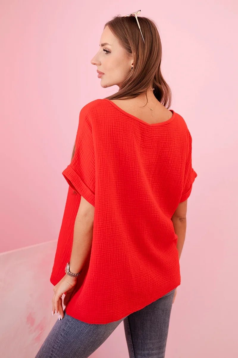 Muslin blouse with necklace IT - 68 / – Red цвет / color | Lexline Fashion