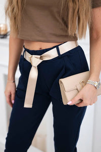 Punto trousers with belt 6773 - 1 / – Navy blue цвет / color | Lexline Fashion