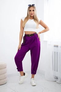 Punto trousers with leg closure 7048 / – Dark || purple цвет / color | Lexline Fashion