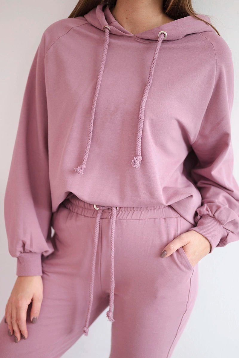 Set of hoodie and pants 9337 / – Dark || pink цвет / color | Lexline Fashion