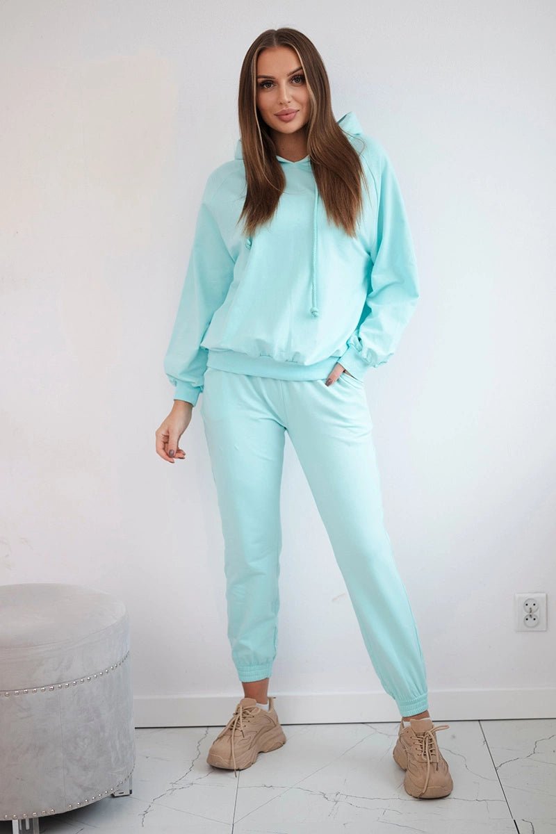 Set of hoodie and pants 9337 / – Mint цвет / color | Lexline Fashion