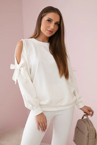Set of sweatshirt and leggings 9801 / – Ecru цвет / color | Lexline Fashion