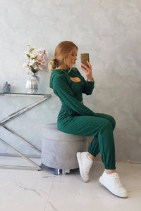 Set of Sweatshirt, Blouse and Pants 9343 / – Green цвет / color | Lexline Fashion