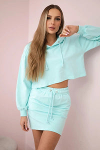 Set of sweatshirt with a skirt 9341 / – Mint цвет / color | Lexline Fashion