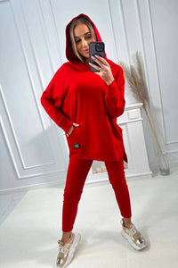 Set with a hoodie 9402 / – Red цвет / color | Lexline Fashion