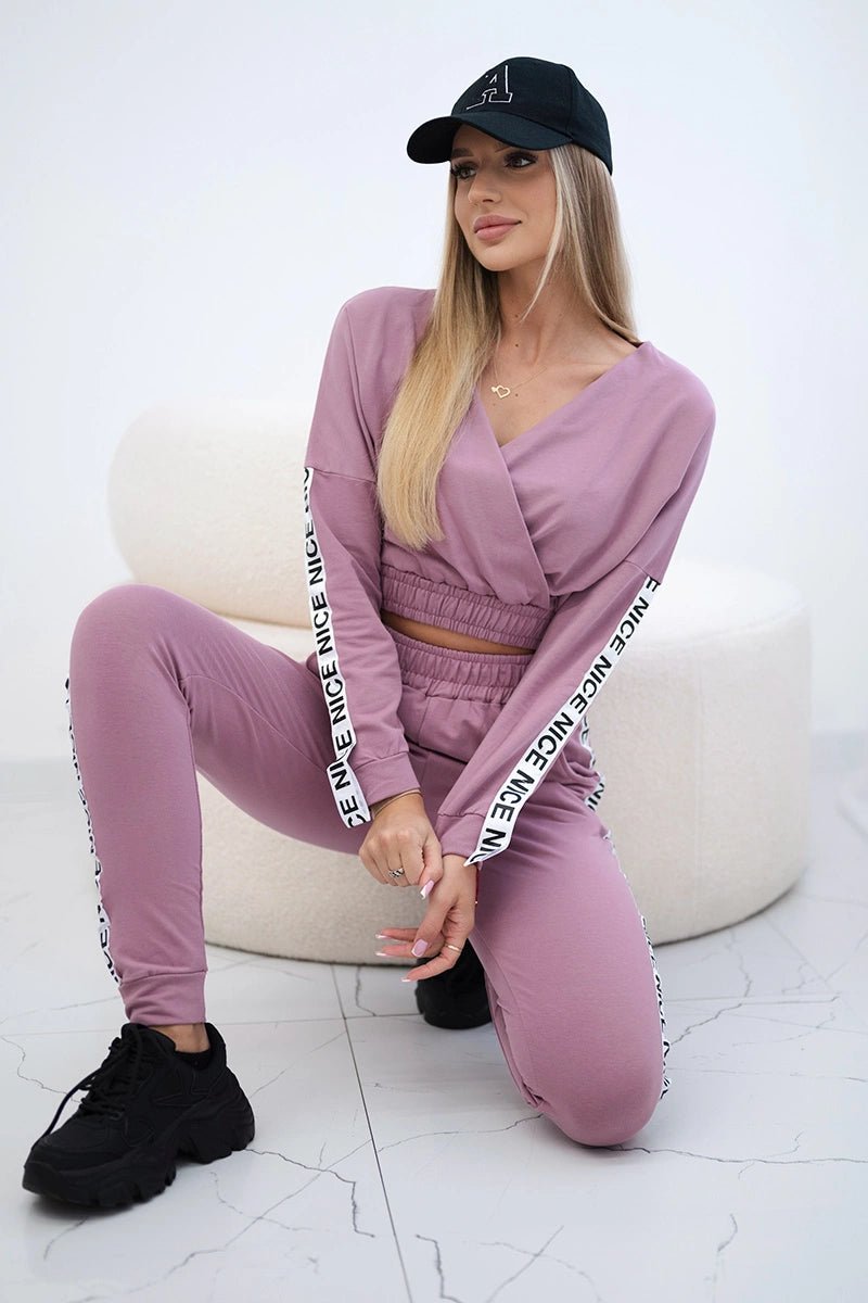 Set with decorative stripes 9240 / – Dark || pink цвет / color | Lexline Fashion