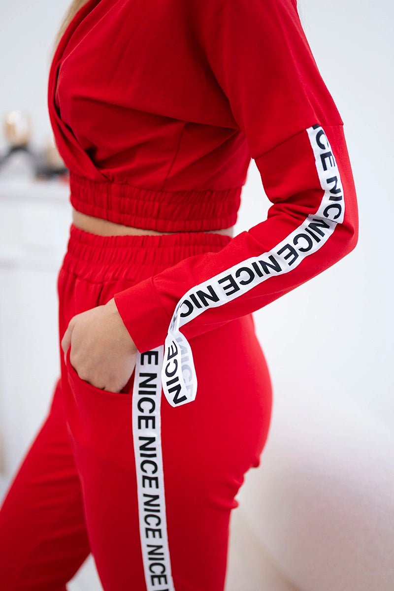 Set with decorative stripes 9240 / – Red цвет / color | Lexline Fashion