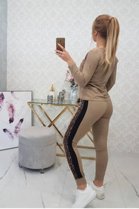 Set with panther motif 0068 / – Camel цвет / color | Lexline Fashion